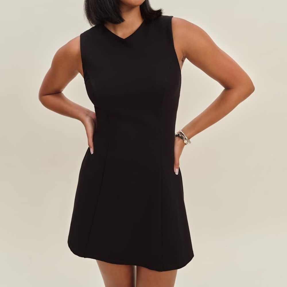 Reformation Ava Heavy Knit Dress Black - Size M